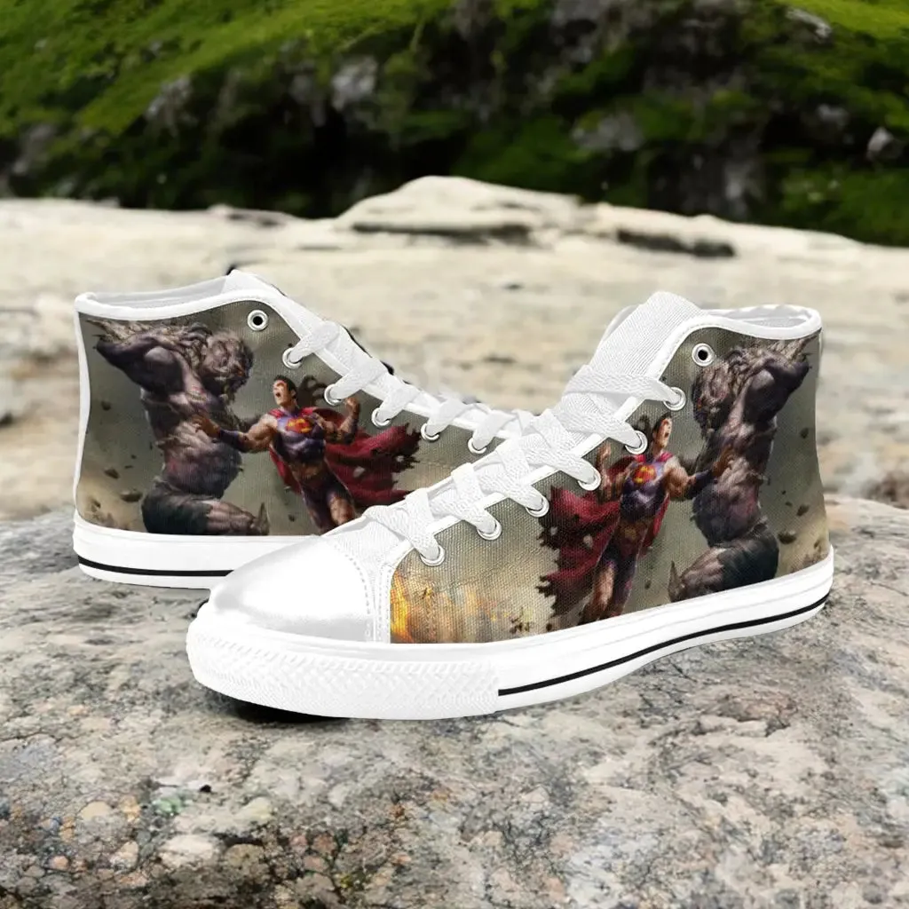 Superhero Doomsday v Superman Shoes High Top Sneakers for Kids and Adults