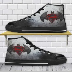 Superhero Superman Shoes High Top Sneakers for Kids and Adults