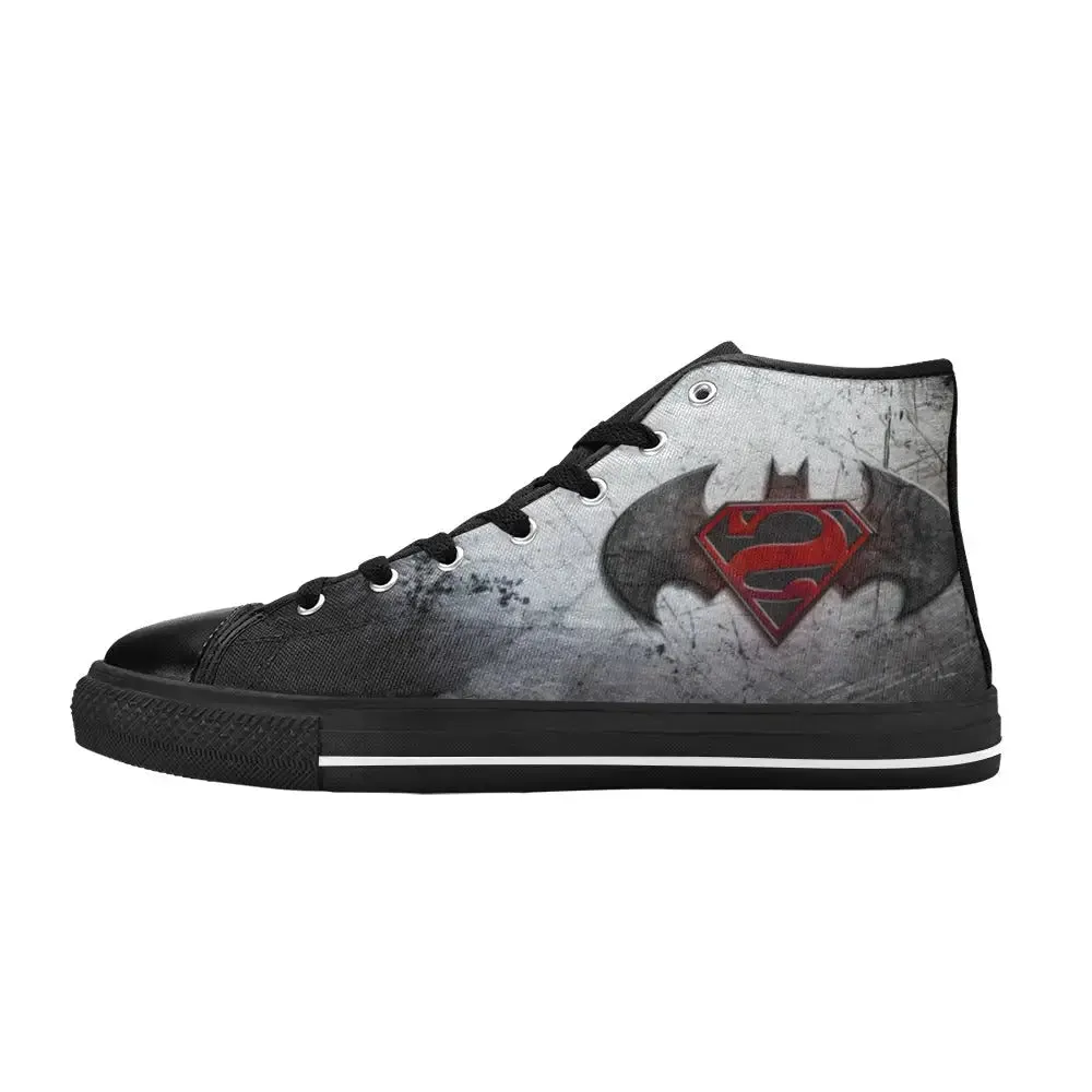 Superhero Superman Shoes High Top Sneakers for Kids and Adults