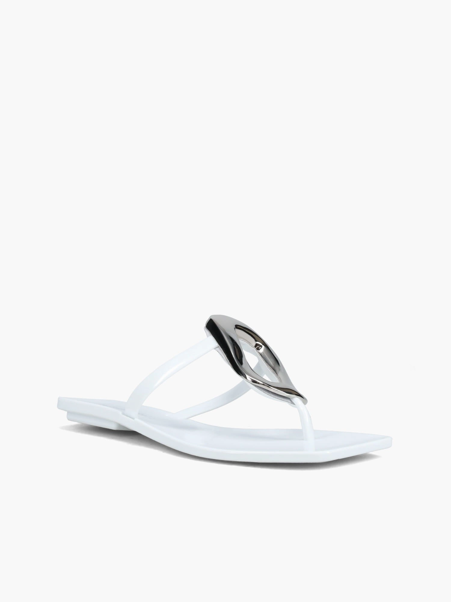 Linquesj White Silver shiny Flexible Grooves Leisure Vibe