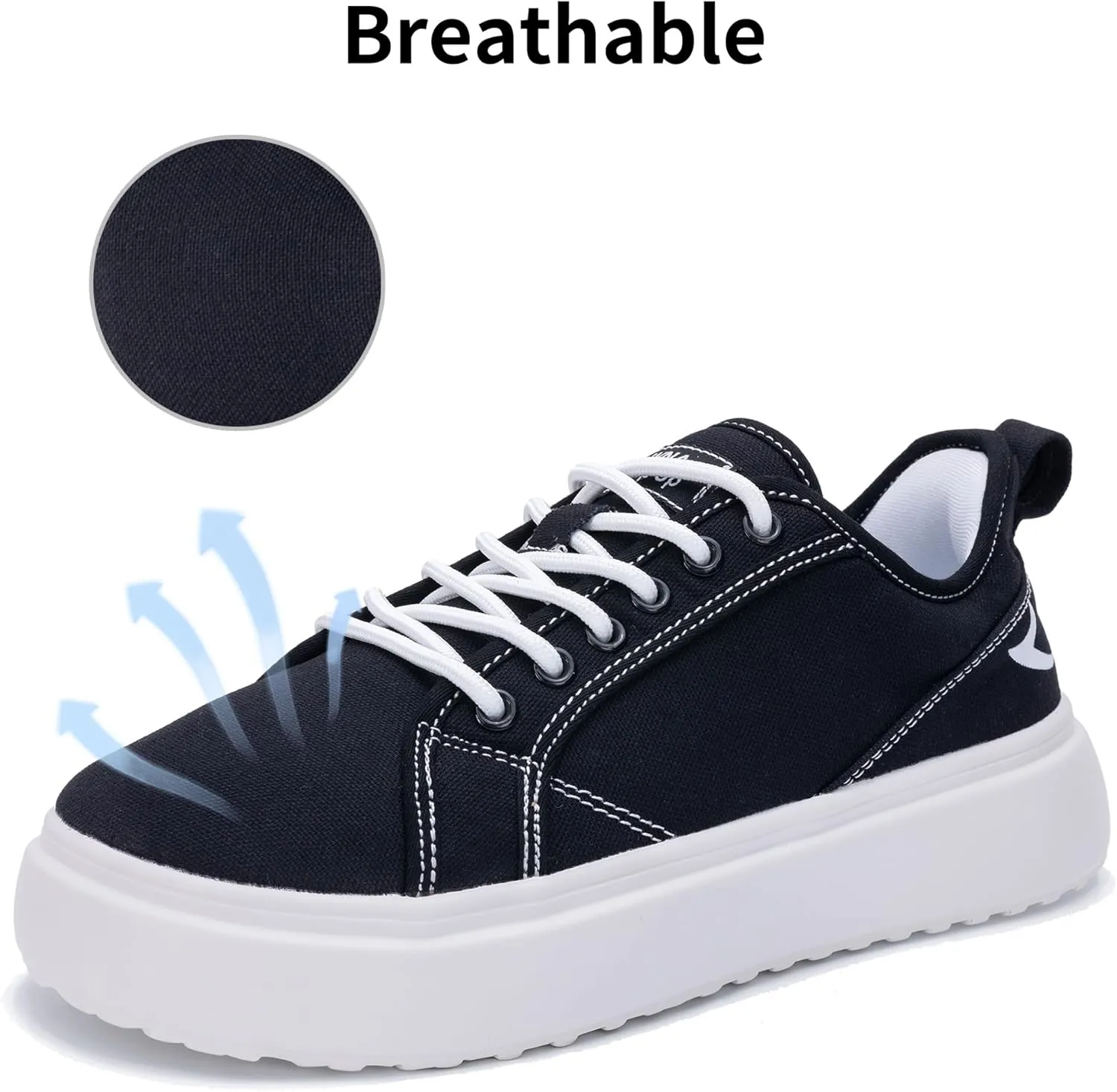 SURRAY Women's Wide Toe Box Canvas Sneakers Comfortable Slip On Walking Shoes for Women Casual Platform Fashion Sneaker US 6-11