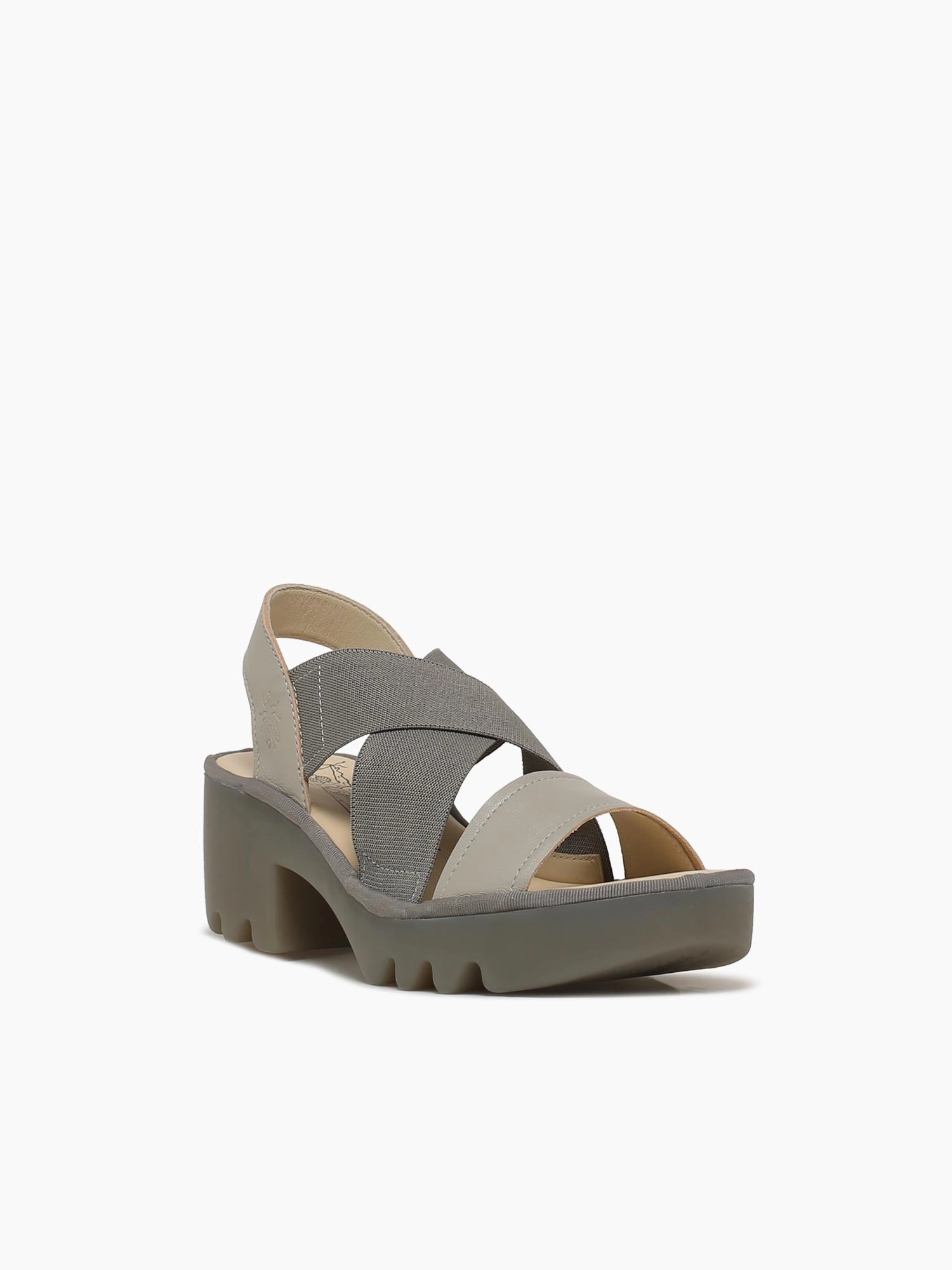 Cushioned Collar Padding flat sandals Taji502fly Silver Leather Mesh