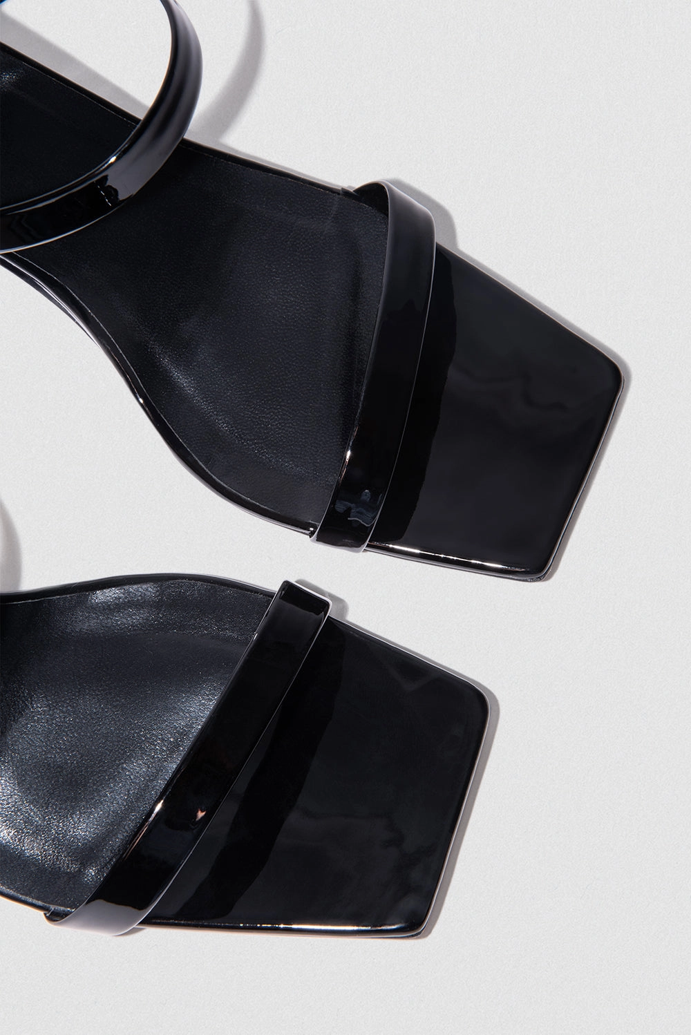 Tanya Black Patent Leather Temperature Regulating Fabric