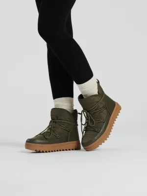 The 'Tread' snow boots in olive