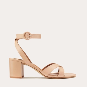 The City Sandal - Rose Nappa Silky Interior Impact Resistance Low Profile Footbed Design The City Sandal - Rose Nappa