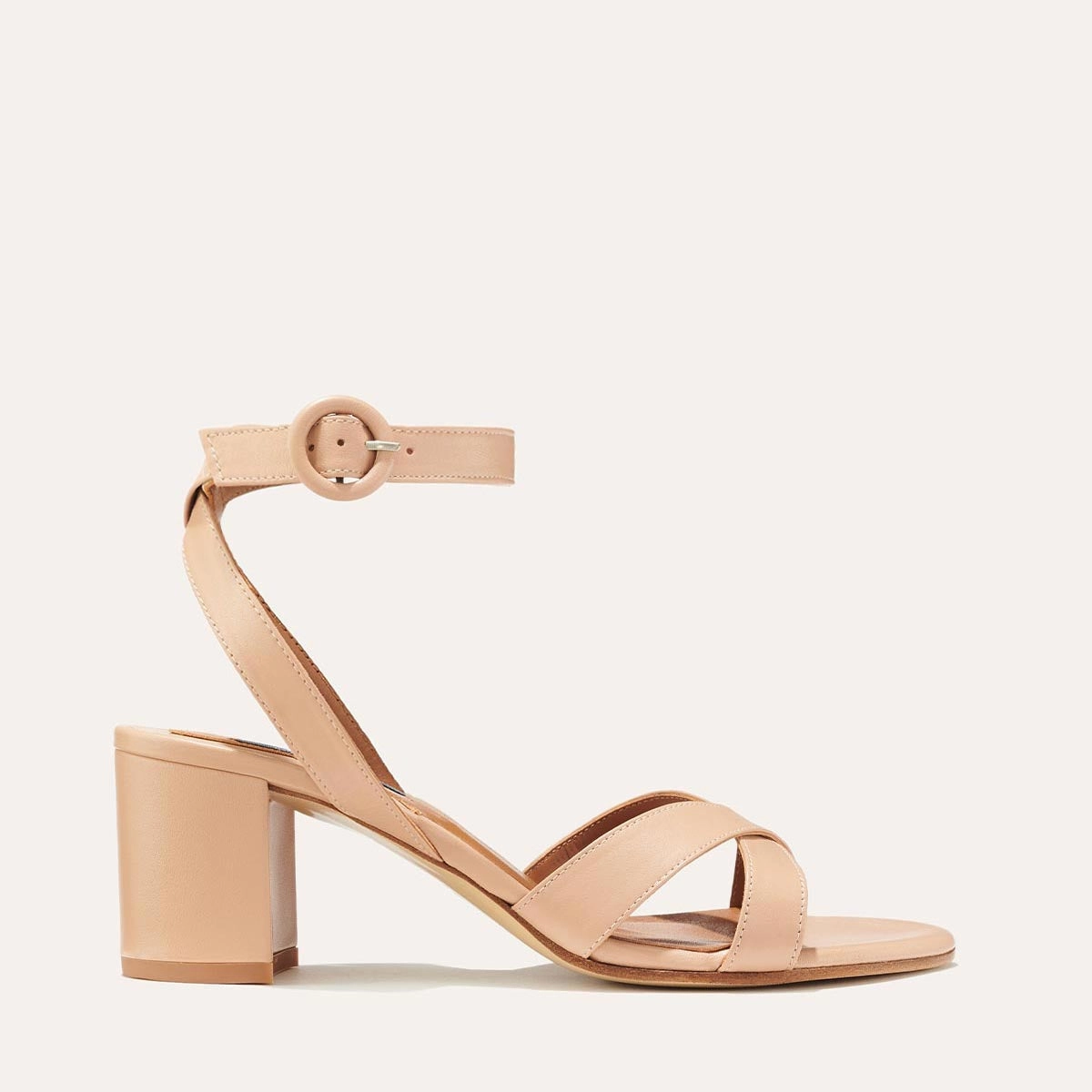 Impact Resistance Low Profile Footbed Design The City Sandal - Rose Nappa