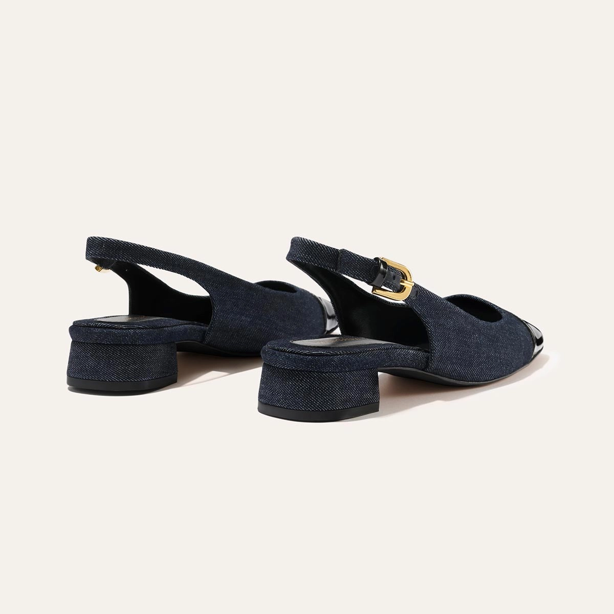 Glamorous Shoes quick dry The Darcy Slingback - Indigo Denim and Patent