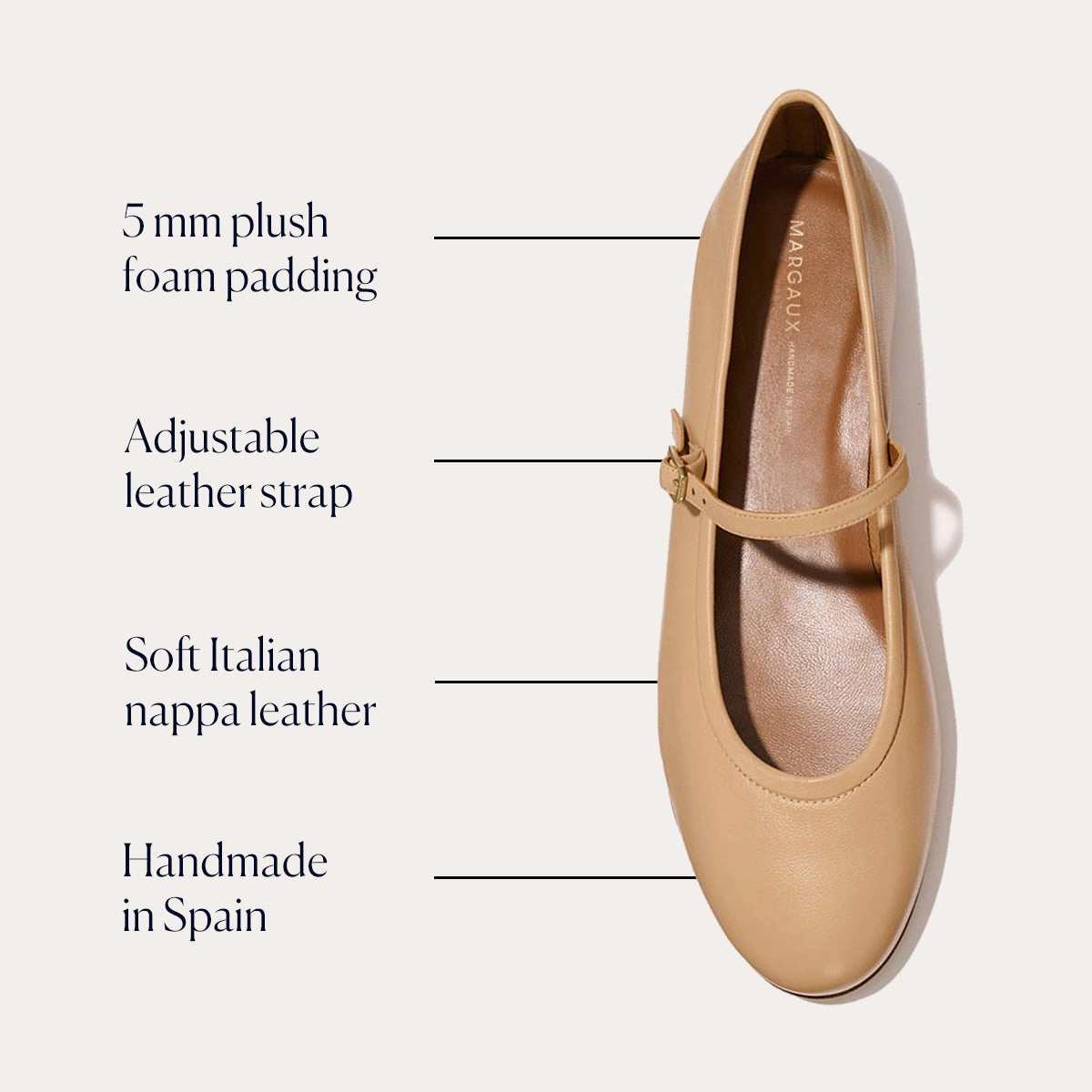Foot-Friendly Shoes Effortless Stylish Shoes The Demi Jane - Dune Nappa