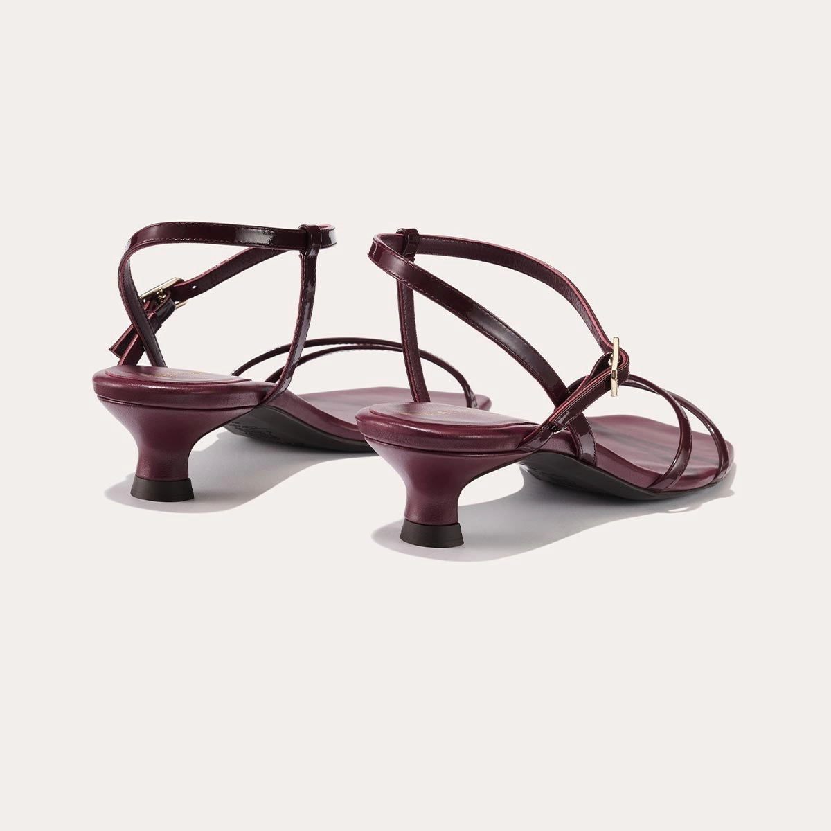 The Dylan Sandal - Burgundy Patent Pointed Toe Shoes Stylish Pumps