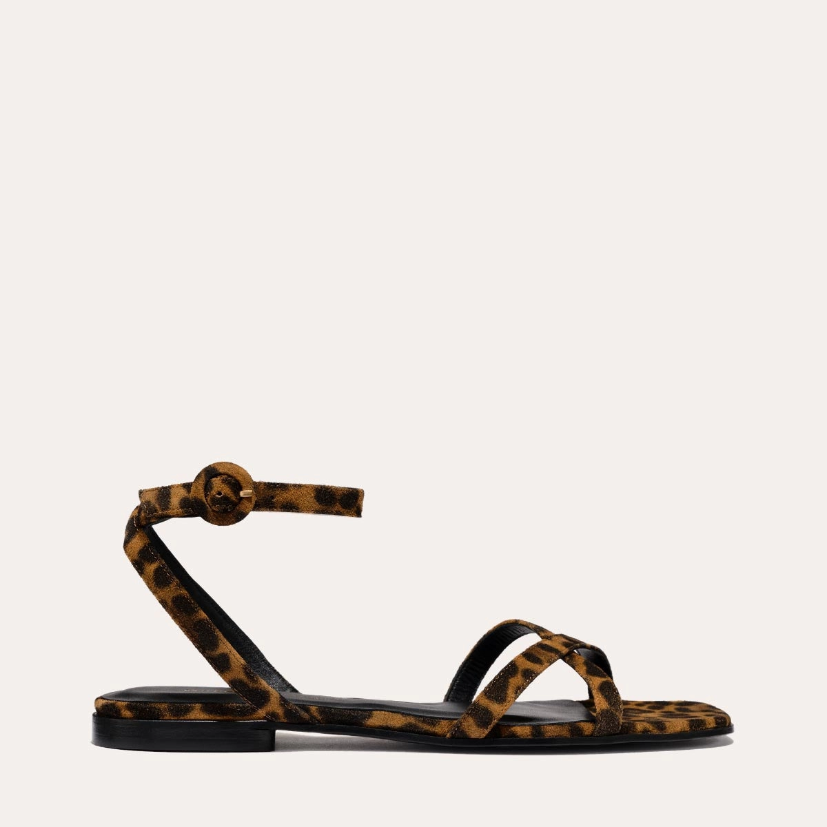 The Flat Sandal - Leopard Suede Arch Cradle Spring Shine
