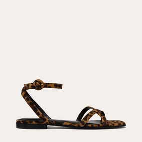 The Flat Sandal - Leopard Suede Designer Sandal Heels The Flat Sandal - Leopard Suede Arch Cradle Spring Shine