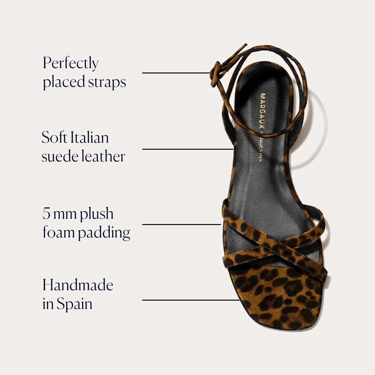 Knotted Straps Non Toxic Materials The Flat Sandal - Leopard Suede