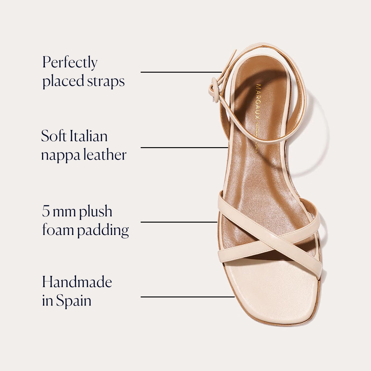 Daily Casual The Flat Sandal - Magnolia Nappa