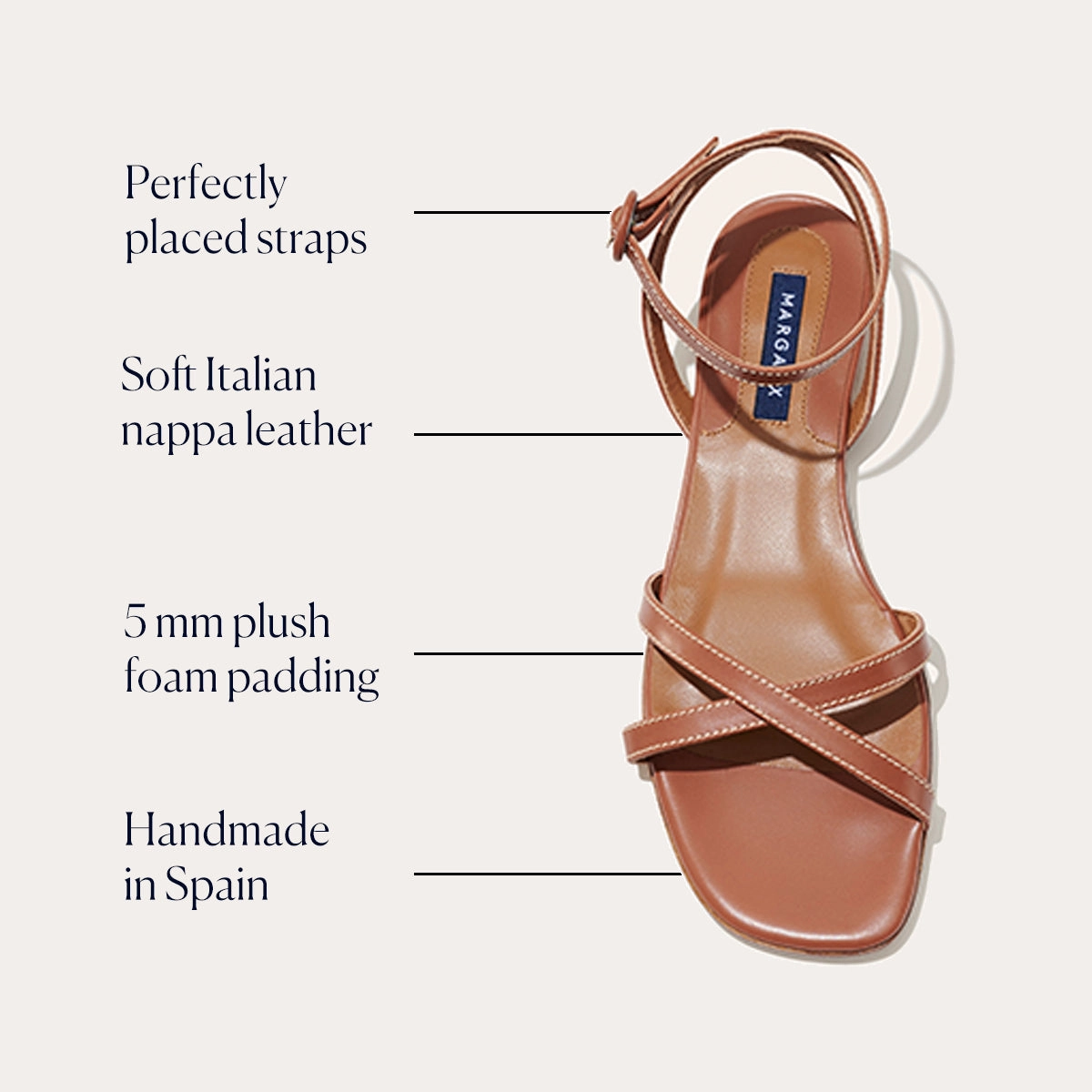 The Flat Sandal - Saddle Nappa Relaxed Footwear Sporty Outdoor Footwear