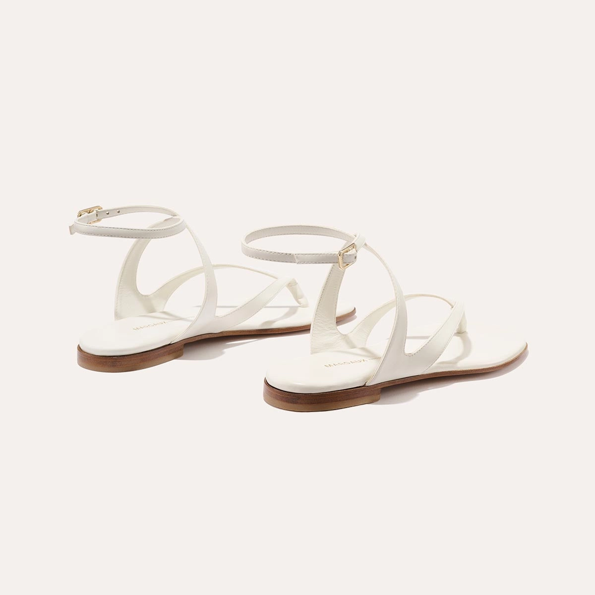 Thin strap Leg Ease The Palermo Sandal - Ivory Nappa
