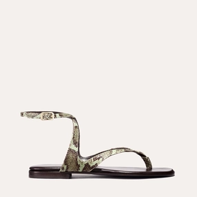 The Palermo Sandal - Mint Chocolate Python Embossed Weightless Support System The Palermo Sandal - Mint Chocolate Python Embossed Non Slip Traction Balanced Weight Distribution