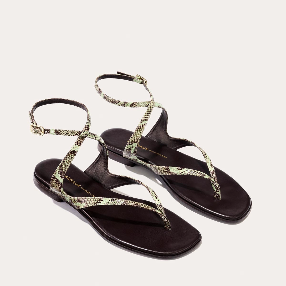 Light Style Sandal Replacements The Palermo Sandal - Mint Chocolate Python Embossed