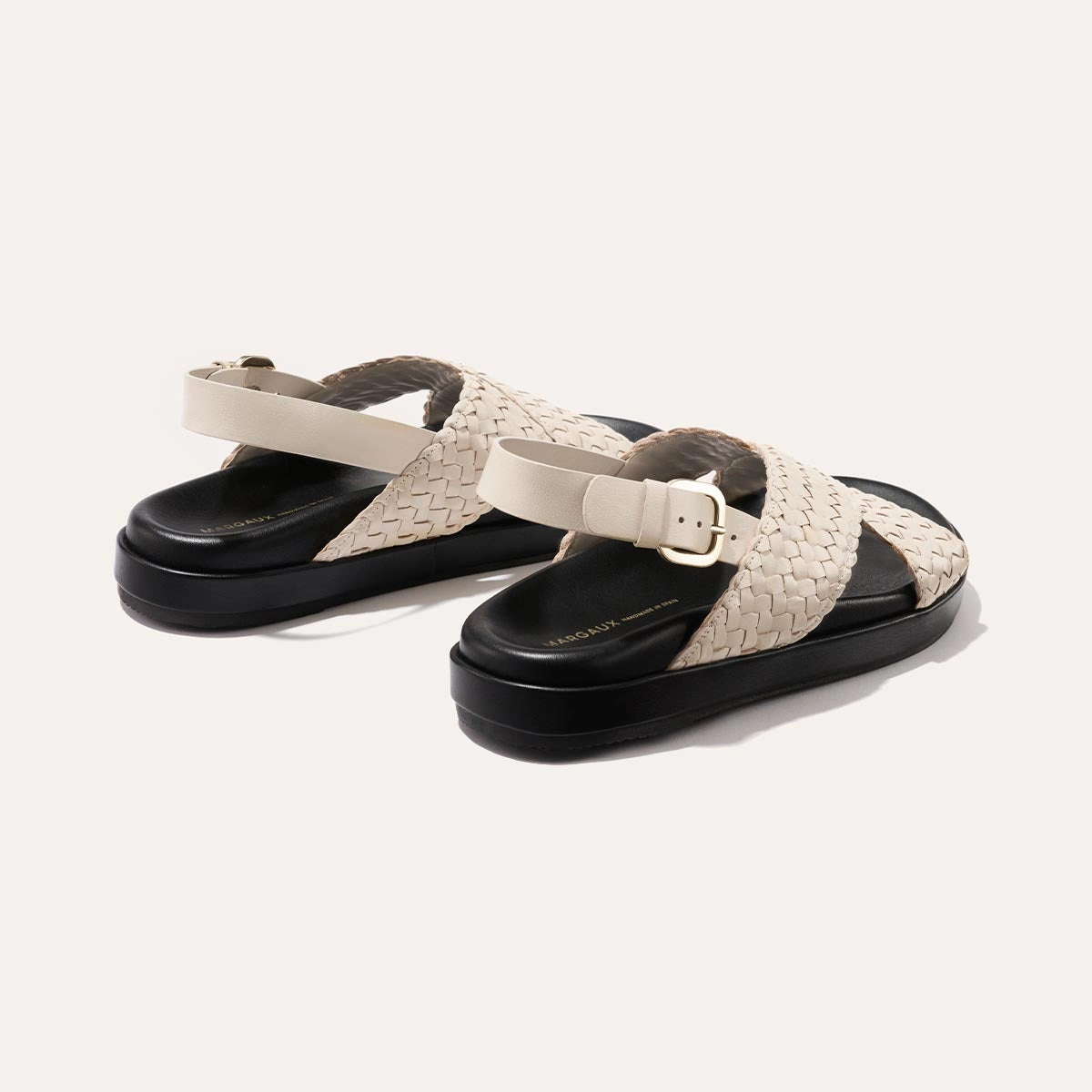 Boho Mood Closed Toe The Petra Sandal - Ecru Woven Leather