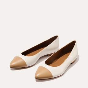 The Pointe - Ivory and Toffee Nappa Flexible Step portable Track Glow The Pointe - Ivory and Toffee Nappa
