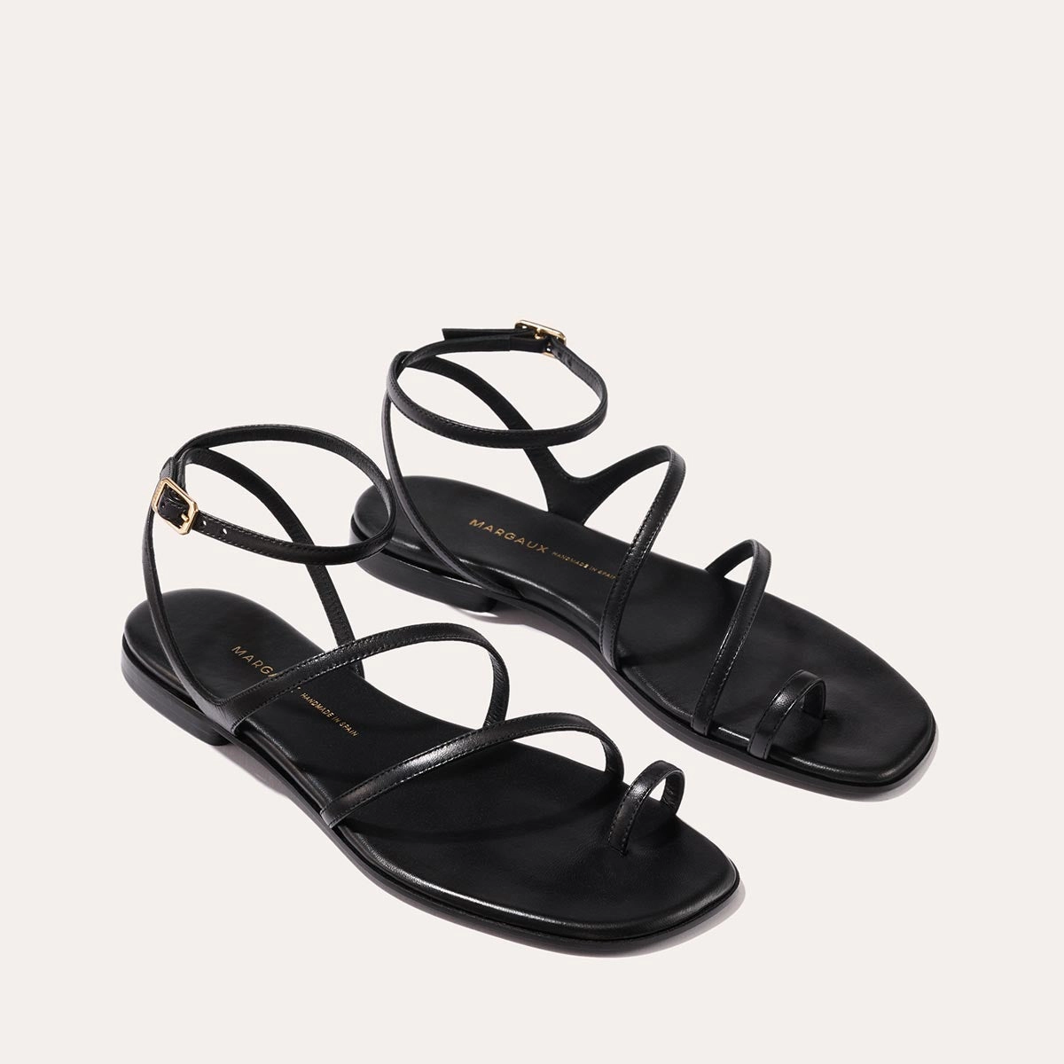 Slip-On Comfort Fashion Flip-flops The Positano Sandal - Black Nappa