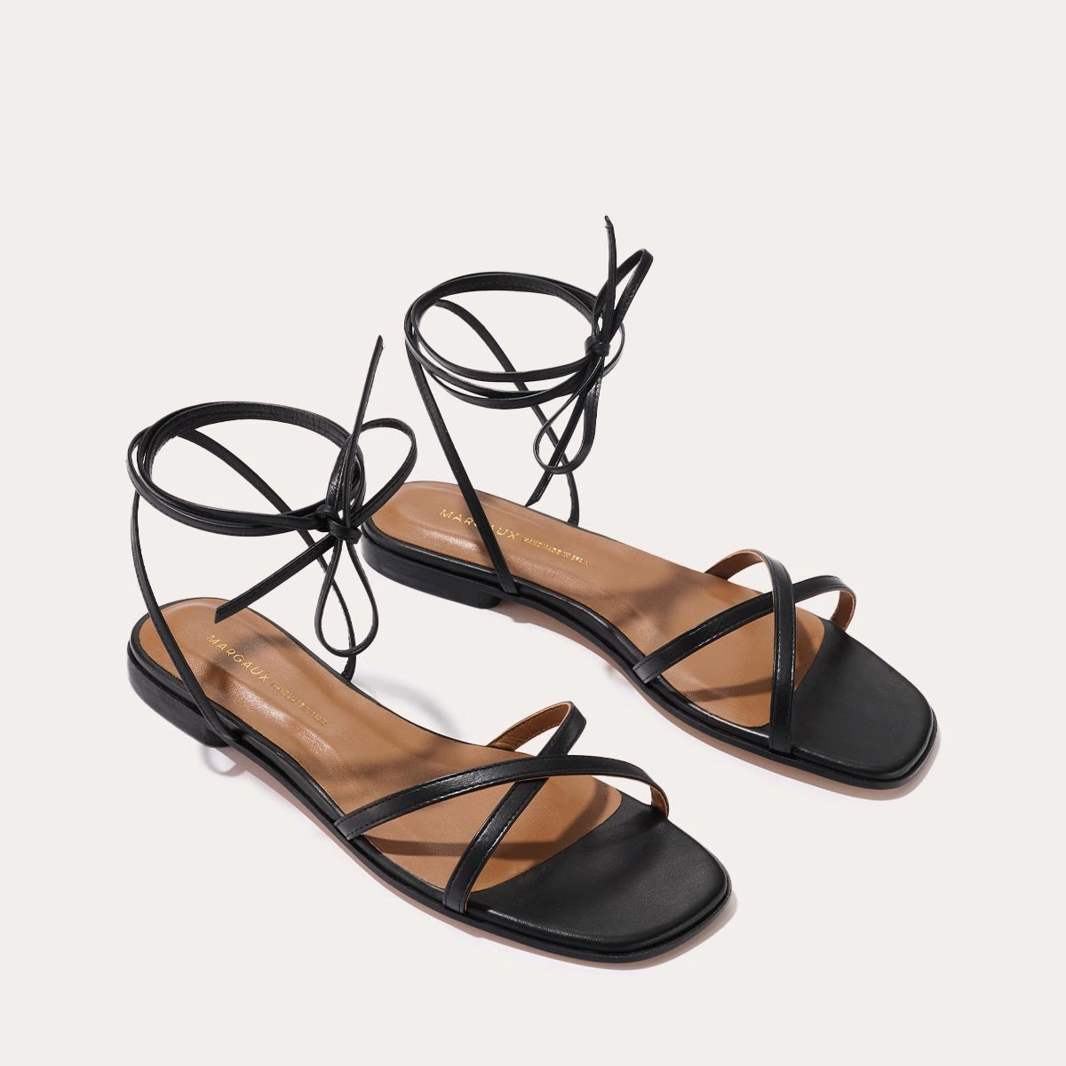 removable insoles Balanced Step The Wrap Sandal - Black Nappa