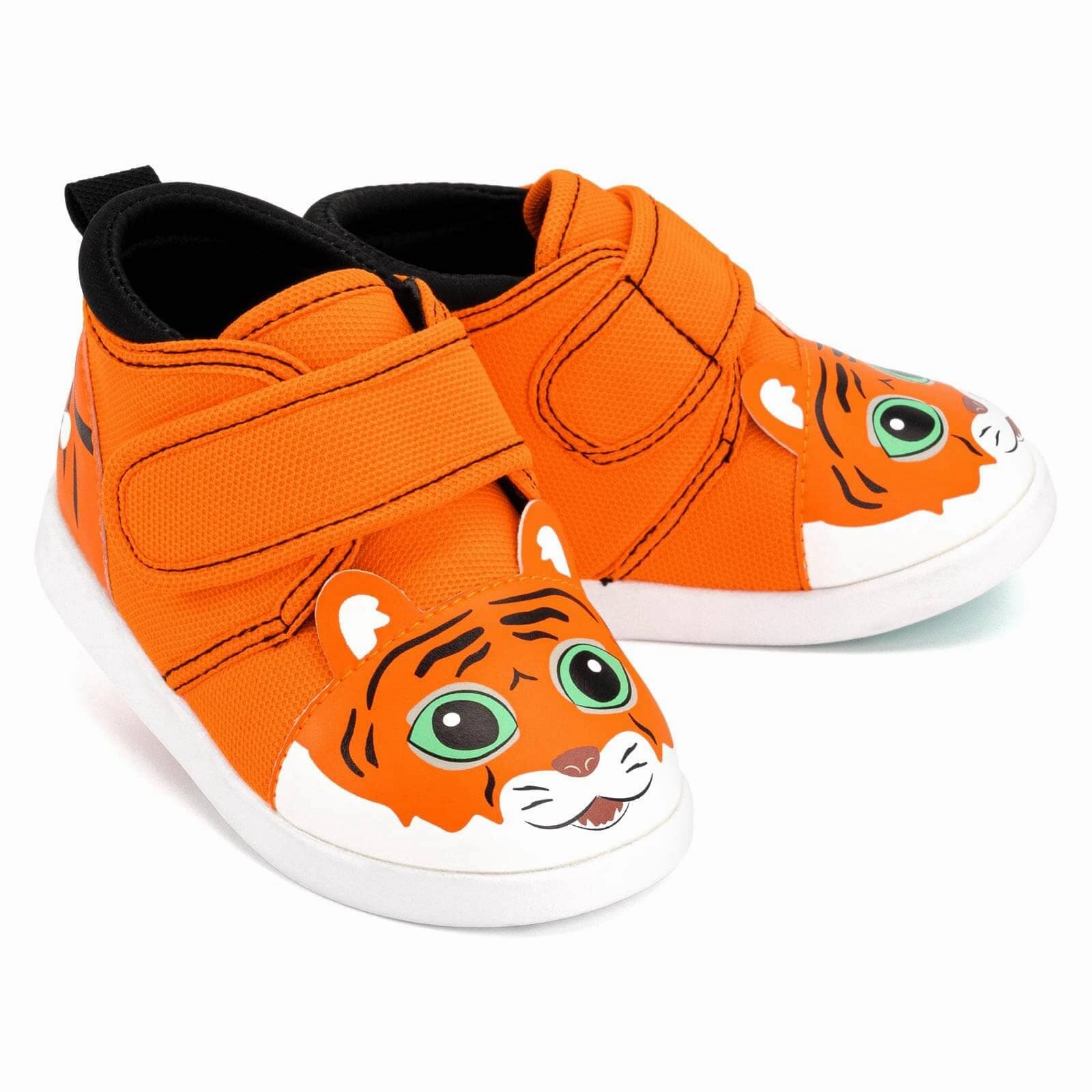 Tiger Squeaky Toddler Shoes | Orange Shiny Tone