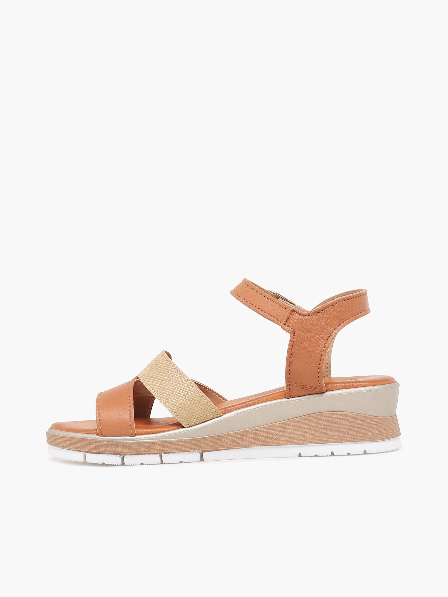 pool Caterina Cognac Pelle Raffia