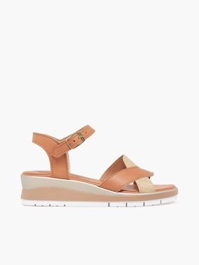 Timeless Comfort Caterina Cognac Pelle Raffia studded Caterina Cognac Pelle Raffia