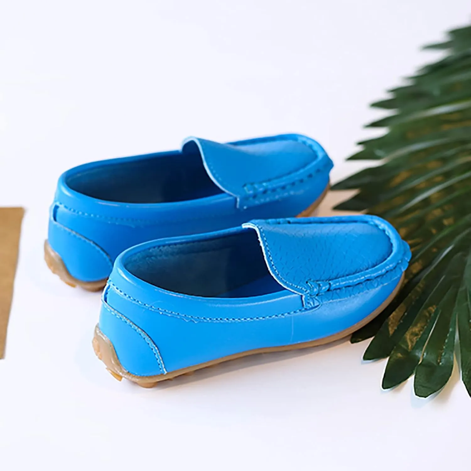 Toddler Little Kid Boys Girls Soft Slip On Loafers Dress Flat Shoes Boat Shoes Casual Shoes Soldier Boys (Blue, 24)