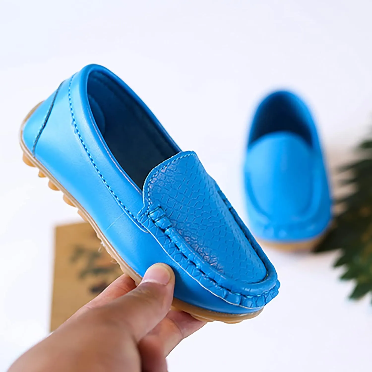 Toddler Little Kid Boys Girls Soft Slip On Loafers Dress Flat Shoes Boat Shoes Casual Shoes Soldier Boys (Blue, 24)