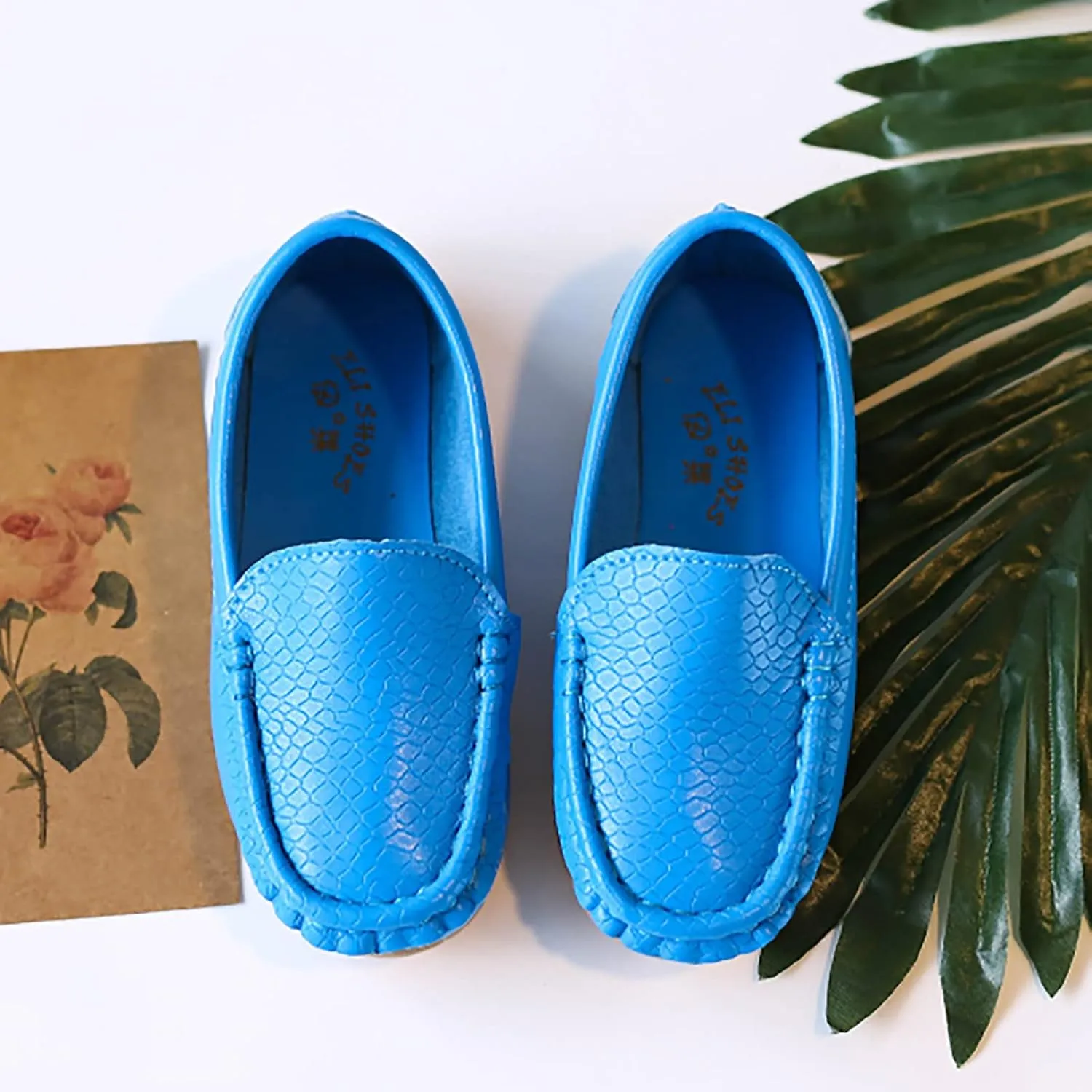 Toddler Little Kid Boys Girls Soft Slip On Loafers Dress Flat Shoes Boat Shoes Casual Shoes Soldier Boys (Blue, 24)