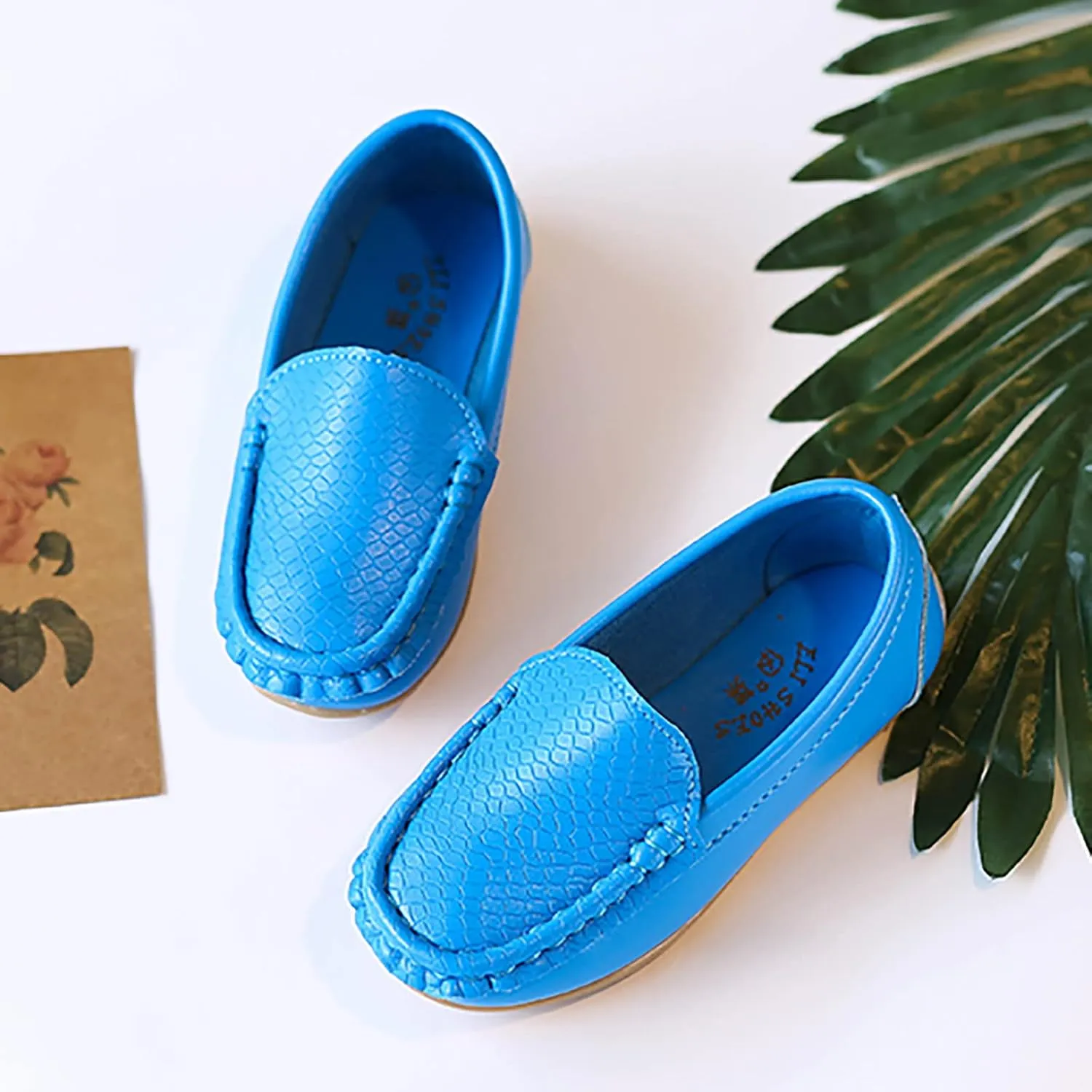 Toddler Little Kid Boys Girls Soft Slip On Loafers Dress Flat Shoes Boat Shoes Casual Shoes Soldier Boys (Blue, 24)
