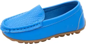 Toddler Little Kid Boys Girls Soft Slip On Loafers Dress Flat Shoes Boat Shoes Casual Shoes Soldier Boys (Blue, 24)