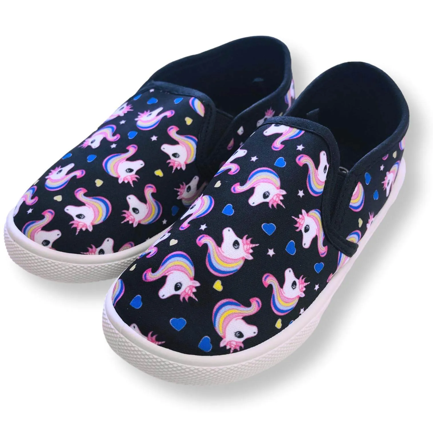 Toddler Slip On Shoes for Girls Unicorn Canvas Kids Sneakers