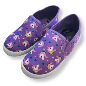 Toddler Slip On Shoes for Girls Unicorn Canvas Kids Sneakers
