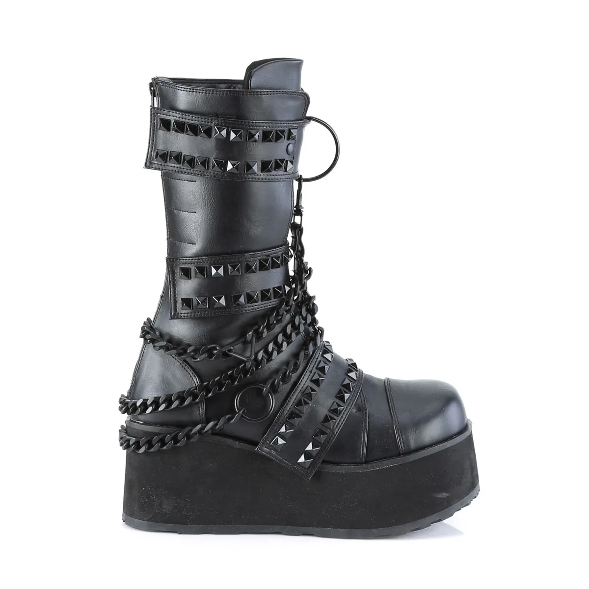 TRASHVILLE-138 DemoniaCult Black Vegan Leather Sexy Unisex Platform Shoes & Boots (Alternative Footwear)