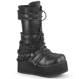 TRASHVILLE-138 DemoniaCult Black Vegan Leather Sexy Unisex Platform Shoes & Boots (Alternative Footwear)