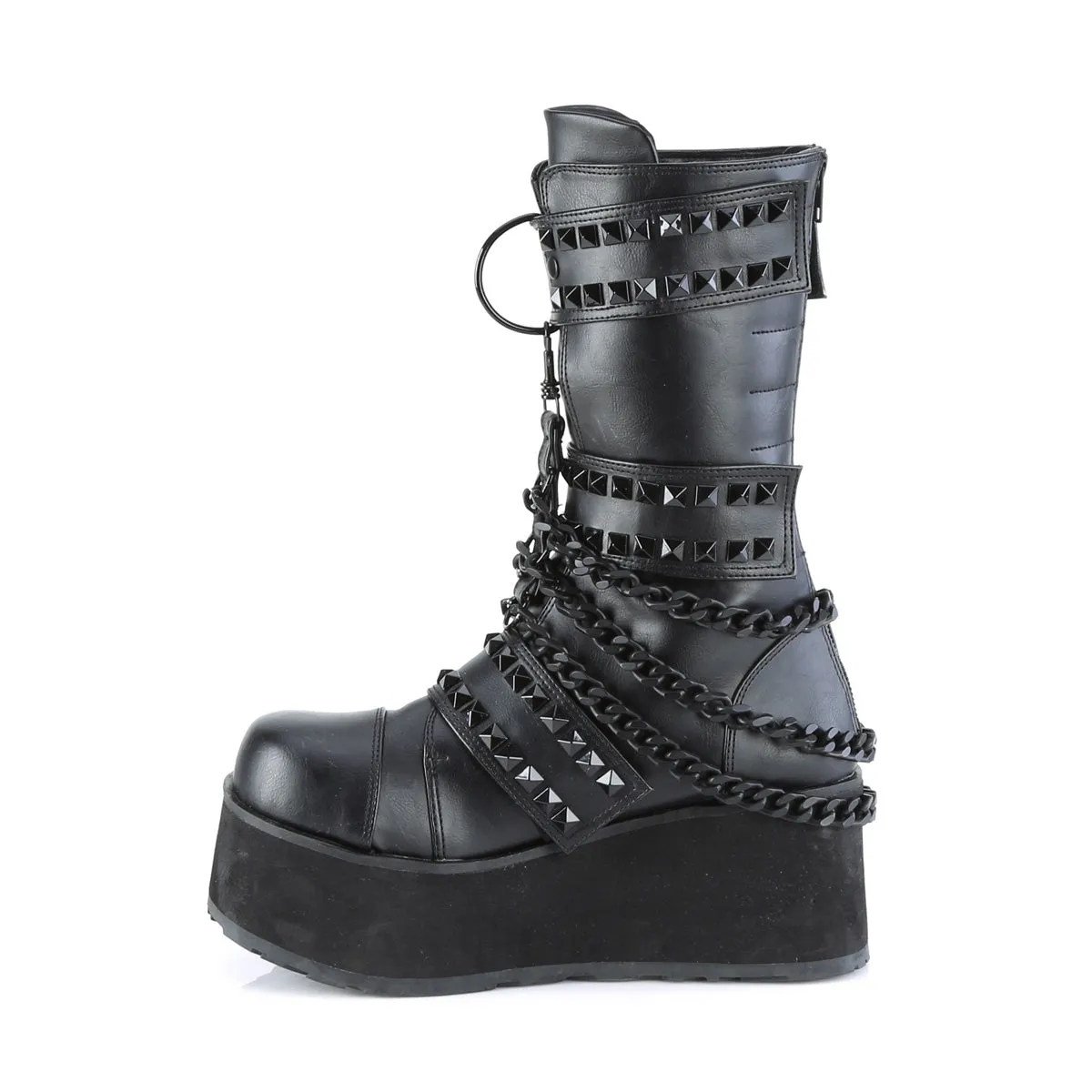 TRASHVILLE-138 DemoniaCult Black Vegan Leather Sexy Unisex Platform Shoes & Boots (Alternative Footwear)