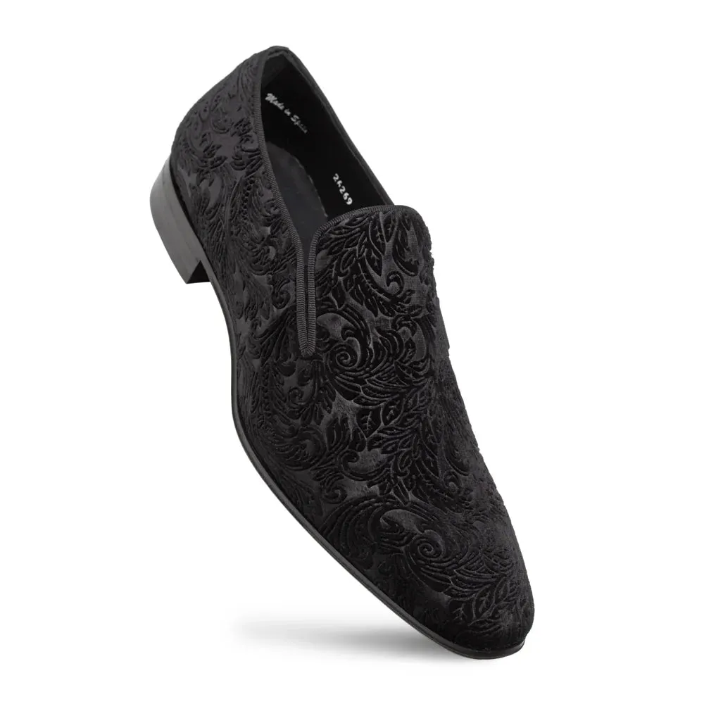 Structured sole Travolta Velvet Formal-Black | Mezlan