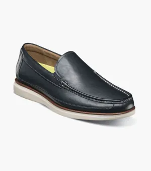 Tropics Moc Toe Venetian Slip On-Navy | Florsheim Tangle Free Laces Daily Use