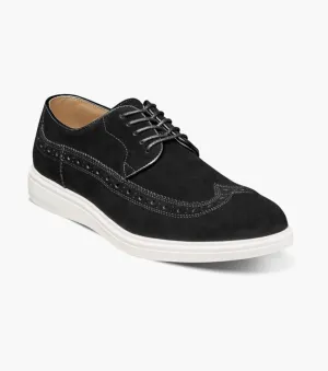 Trudell Wingtip Lace Up-Black Suede | Stacy Adams waterproof Trudell Wingtip Lace Up-Black Suede | Stacy Adams most complex Weatherproof Barrier Layer