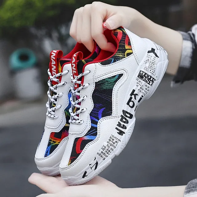 TUINANLE Sneakers Woman Casual Graffiti Vulcanized Shoes