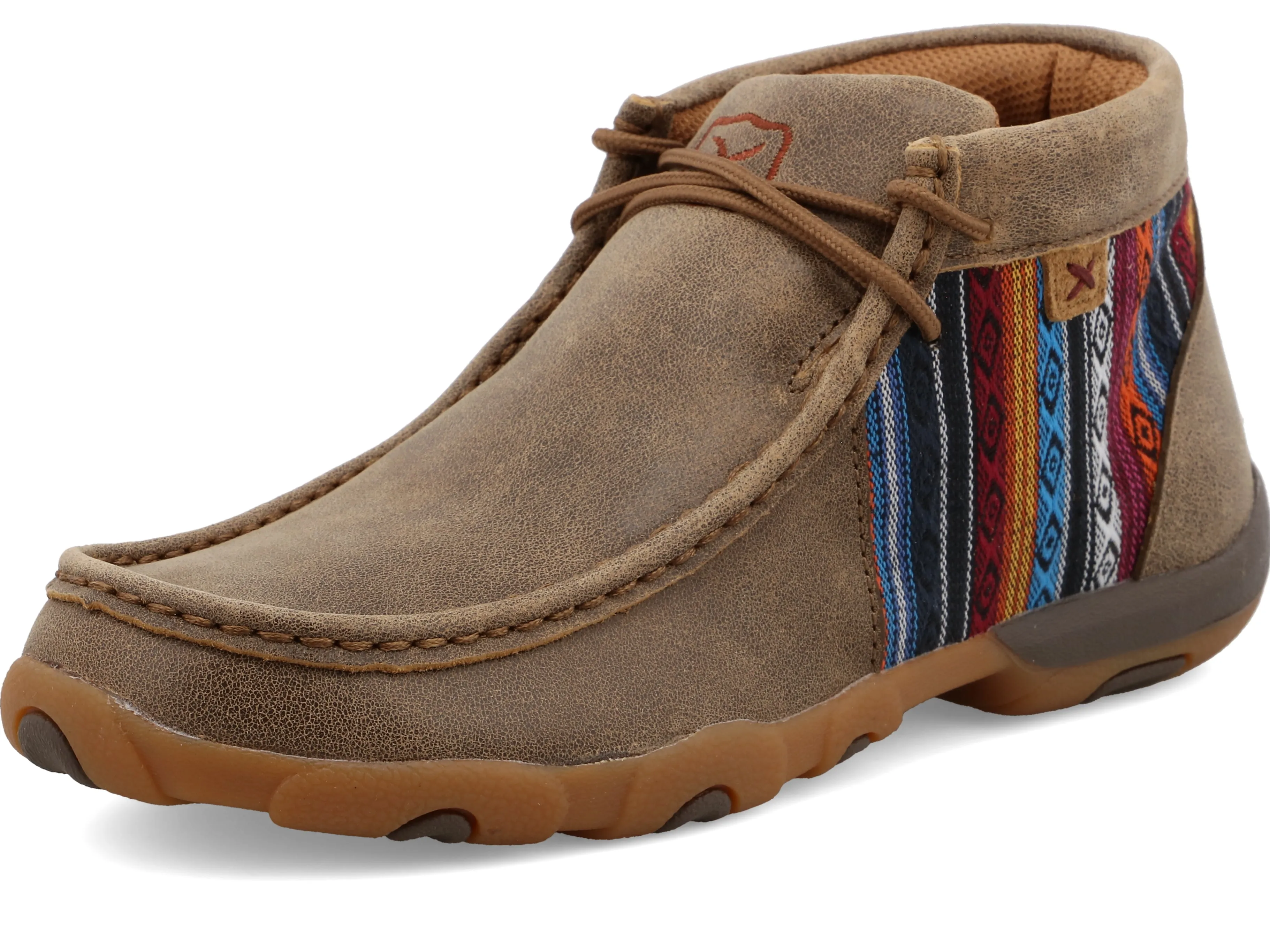 TWISTED X WOMEN'S (WDM0105) CHUKKA DRIVING MOC- Bomber Leather & Multi-Color Aztec