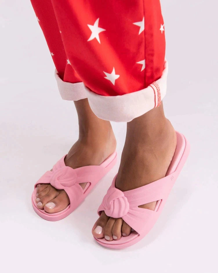 Red Bold Plush Slide - Pink