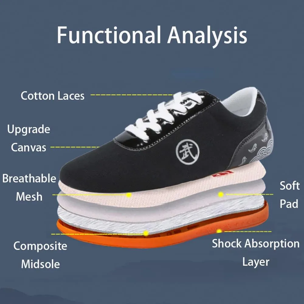 Unisex Martial Arts Taichi Shoes,Cushioning Running Shoes, Sneakers for Running, Walking, Fitness, Gym,,