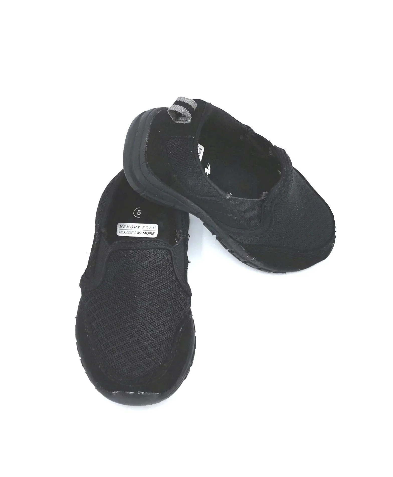 UNISEX SIZE 5 TODDLER - Black Running Shoes EUC B2