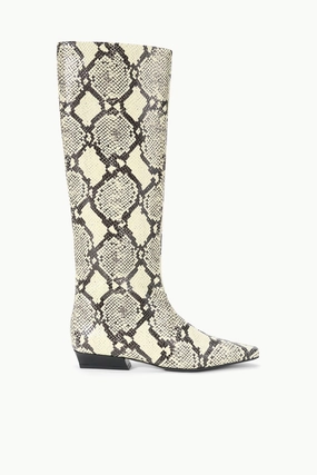 Urban-Fit WALLY FLAT BOOT | WHITE SNAKE WALLY FLAT BOOT | WHITE SNAKE Rubber Sole