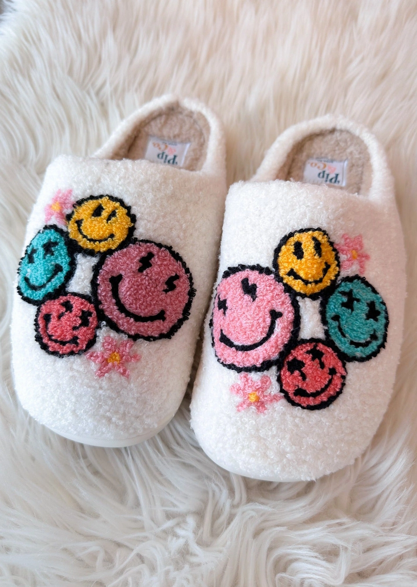 Smiley Face Flower Slippers Smooth Entry Office Go
