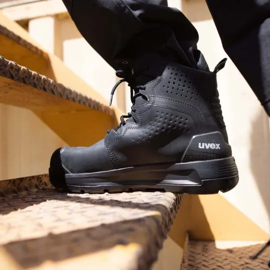 UVEX 3 X-Flow Side-Zip Work Boot Black/Tan