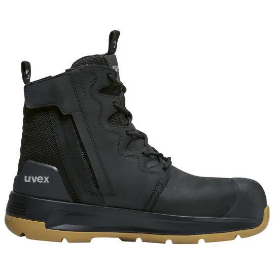 UVEX 3 X-Flow Side-Zip Work Boot Black/Tan